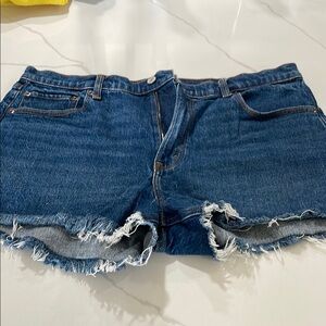 Abercrombie & Fitch Blue Jean Shorts Distressed Cut-Offs